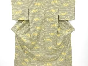 未使用品　家屋に樹木模様織り出し西陣お召着物